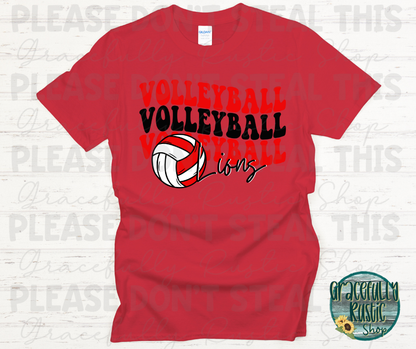 Baxter Lions Stacked Volleyball