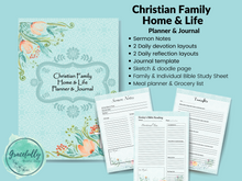 Load image into Gallery viewer, Christian Family Home &amp; Life - Planner &amp; Journal - Light Blue Floral
