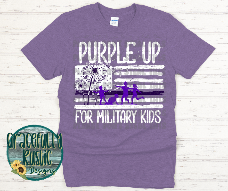 Purple Up Flag with Kids