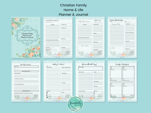 Christian Family Home & Life - Planner & Journal - Light Blue Floral