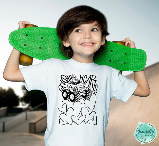 Crushing Hearts Coloring Tee - Youth