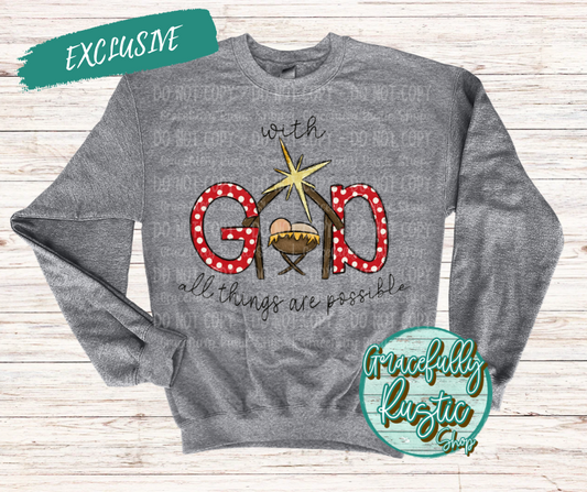 With God all things are possible- Baby Jesus - Christmas