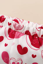 Load image into Gallery viewer, Girls Heart Print Bow Detail Sweater and Flare Pants Set
