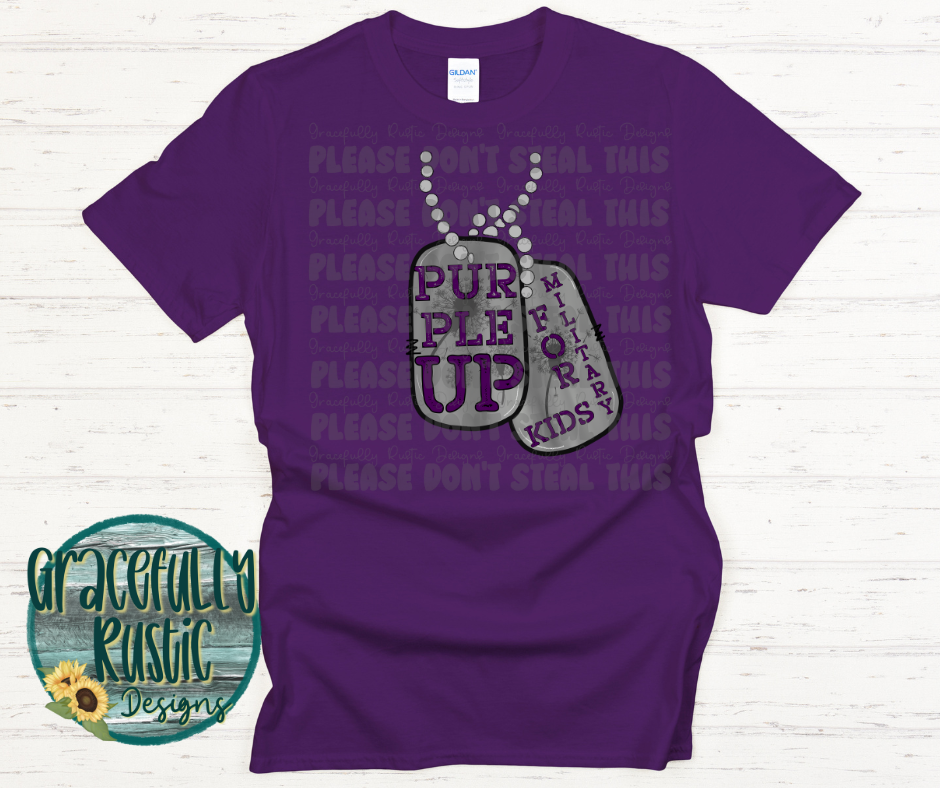 Purple Up Dog Tags