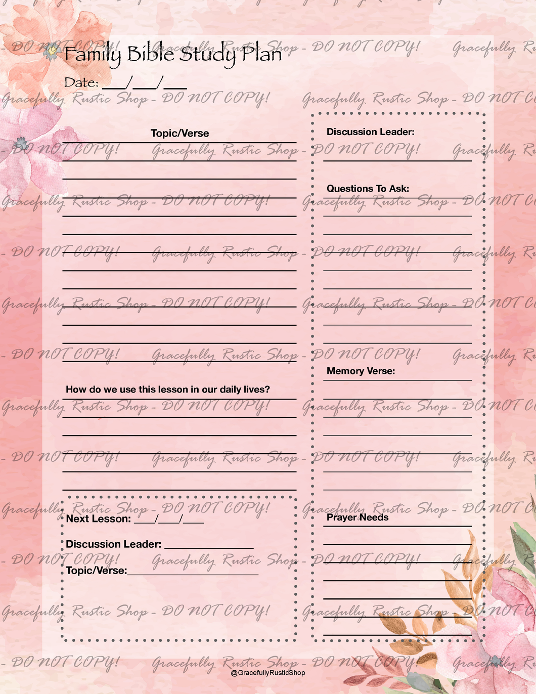 Christian Family Home & Life - Planner & Journal - Pink Floral