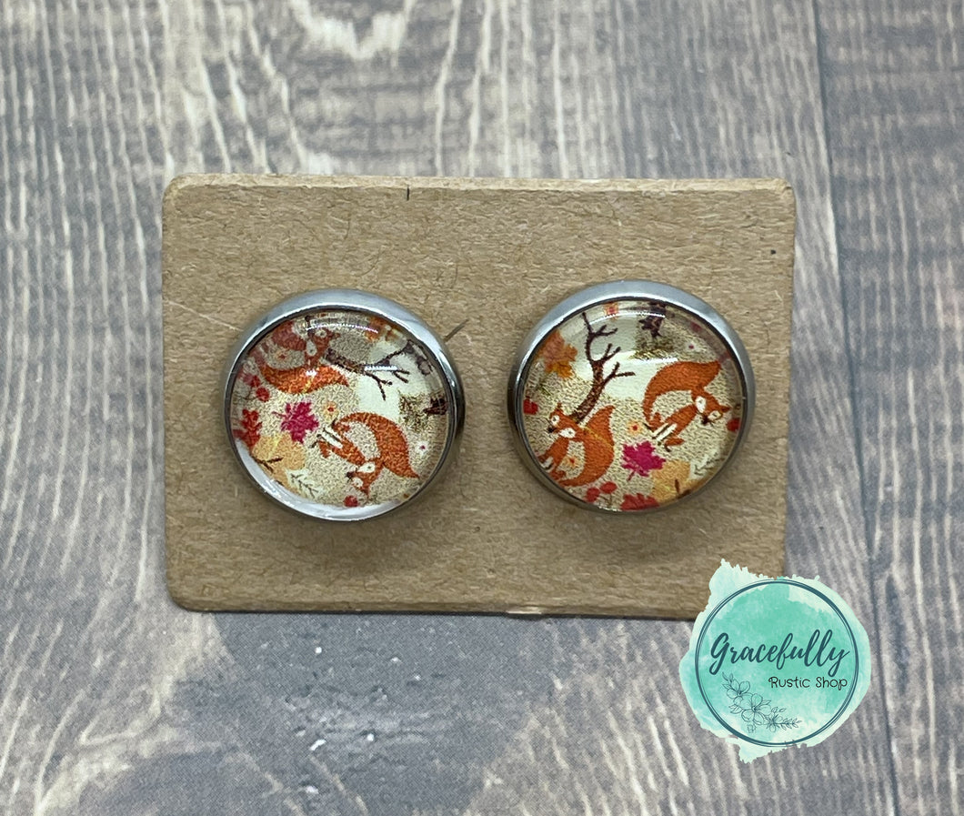 Fall Foxes Stud Earrings