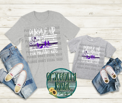 Purple Up Flag with Kids