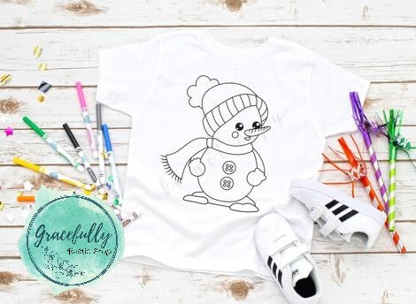 Snowman Coloring Tee - Youth