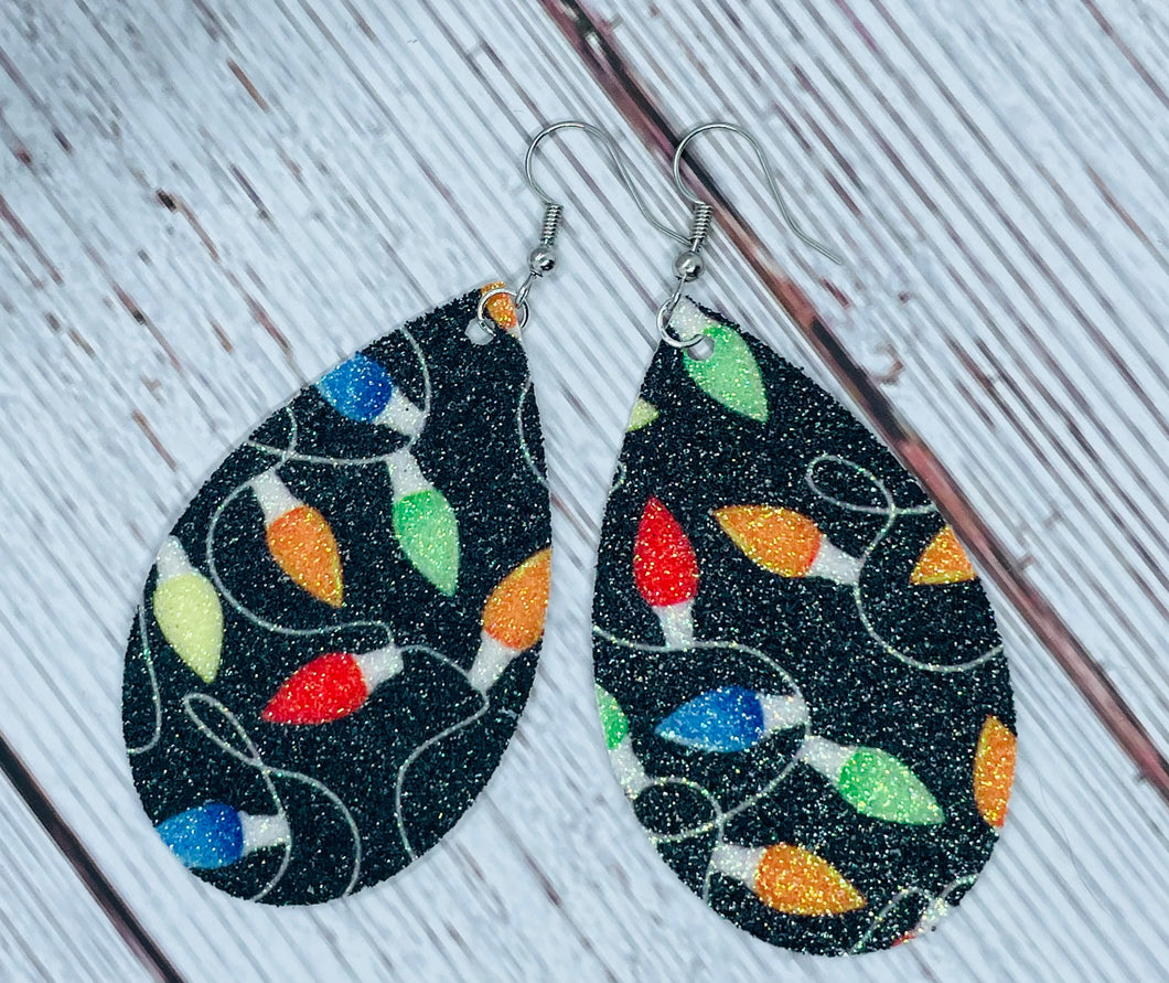 Black Sparkle Christmas Earrings