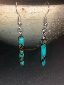 Imperial Jasper Blue Bead Earrings