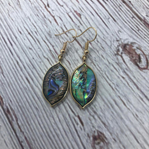 Shell Metal Leaf Earrings