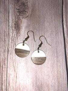 Circle Wood Resin Earrings