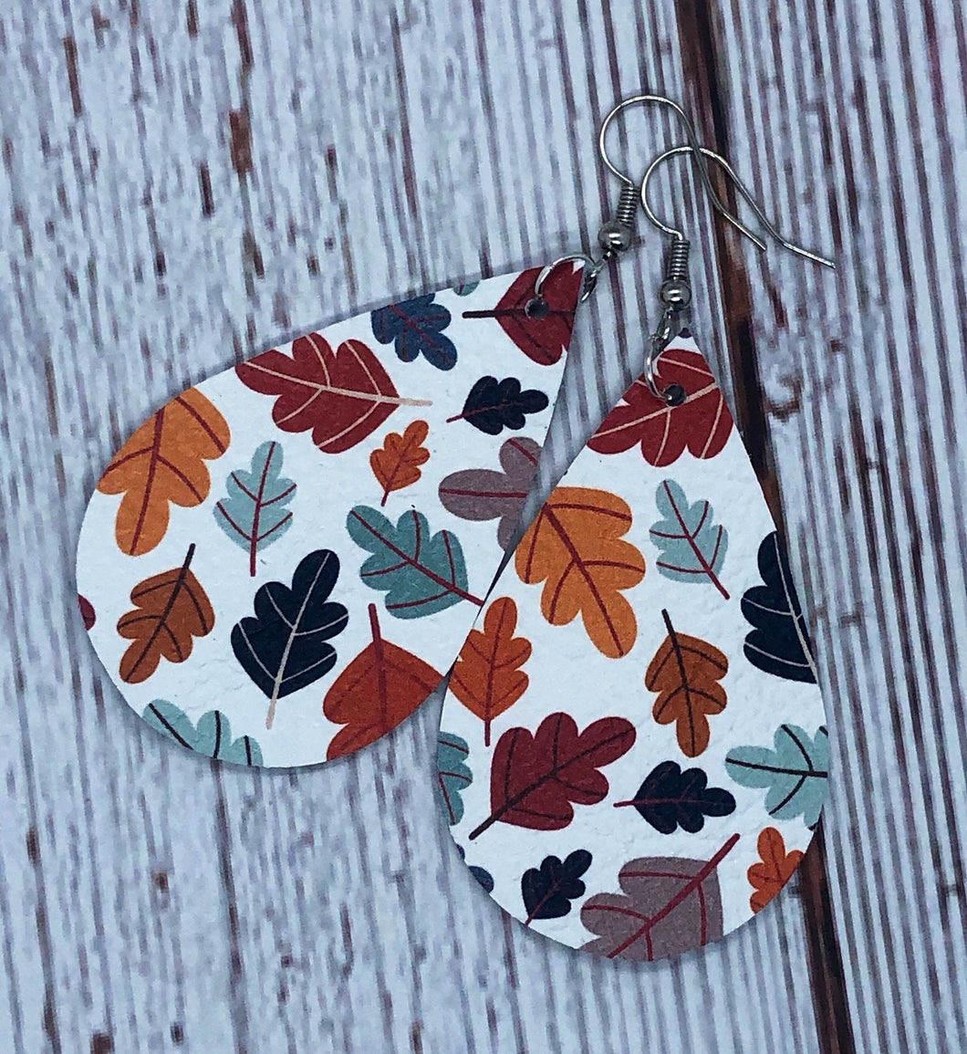 Fall Leaves Leather Earrings