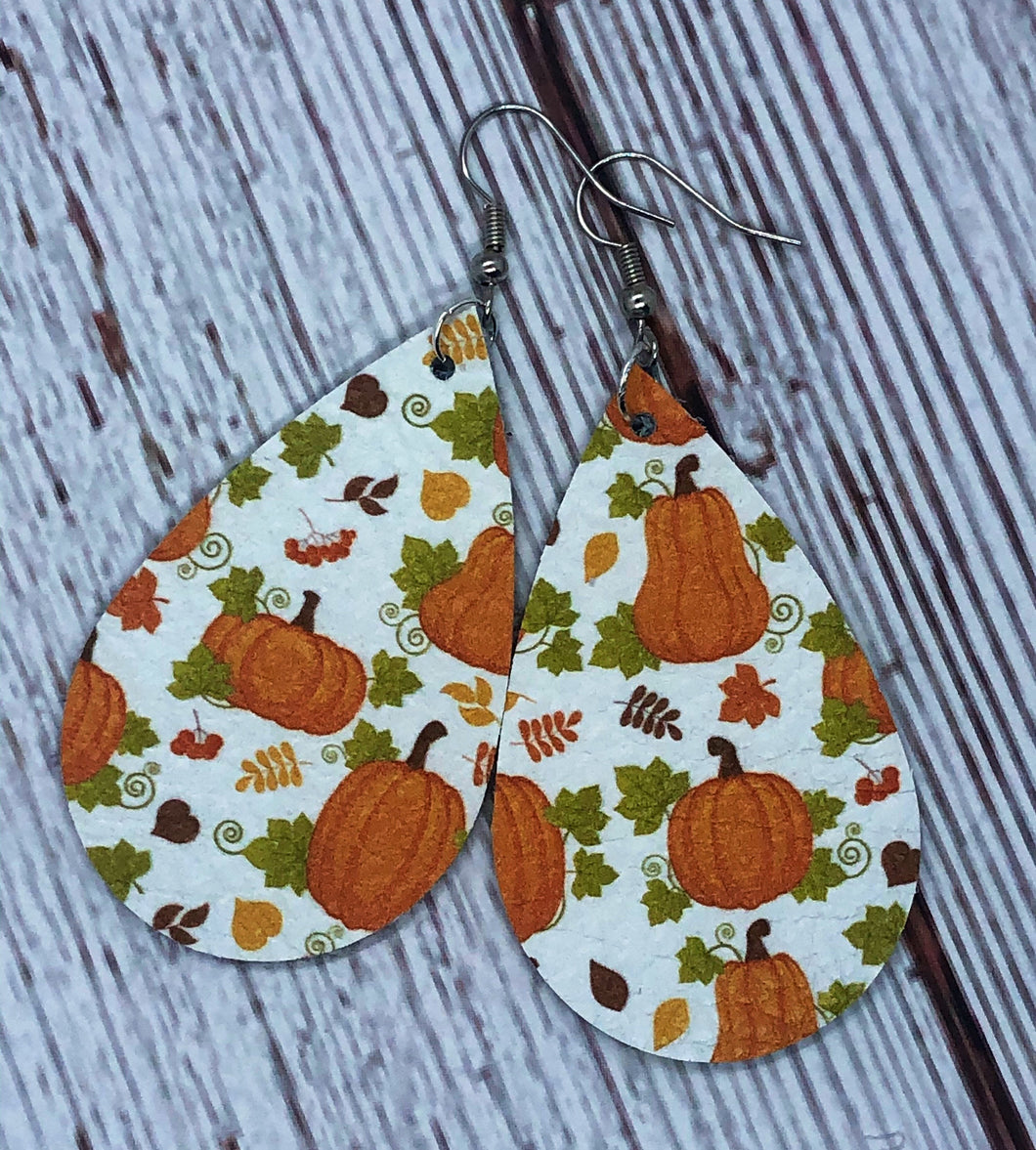 Pumpkin Leather Earrings